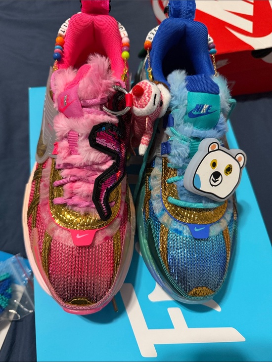Nike Shoes - Mismatched -Nike Doernbecher Sneakers - Pink & Blue with Gold Accen